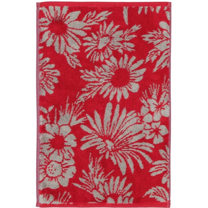 Schlussverkauf ? Cawö Two-Tone Floral Gästetuch - 30x50 Cm - Rot ⭐ 1 Schlussverkauf ? Cawö Two-Tone Floral Gästetuch - 30x50 Cm - Rot ⭐