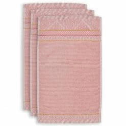 Budget ? Pip Studio Soft Zellige Gästetuch - 3er Set - 3er Set: 30x50 Cm - Pink ?