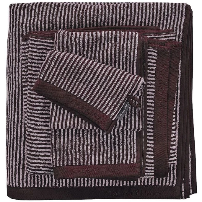 Aktion ? Marc O'Polo Timeless Tone Stripe Gästetuch - 30x50 Cm - Aubergine / Lavender Mist ? 1 Aktion ? Marc O'Polo Timeless Tone Stripe Gästetuch - 30x50 Cm - Aubergine / Lavender Mist ?