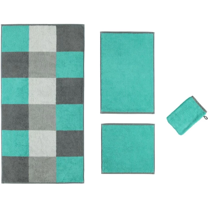 Aktion ? Cawö Studio KARO Gästetuch - 30x50 Cm - Türkis ? 2 Aktion ? Cawö Studio KARO Gästetuch - 30x50 Cm - Türkis ? – Bild 2